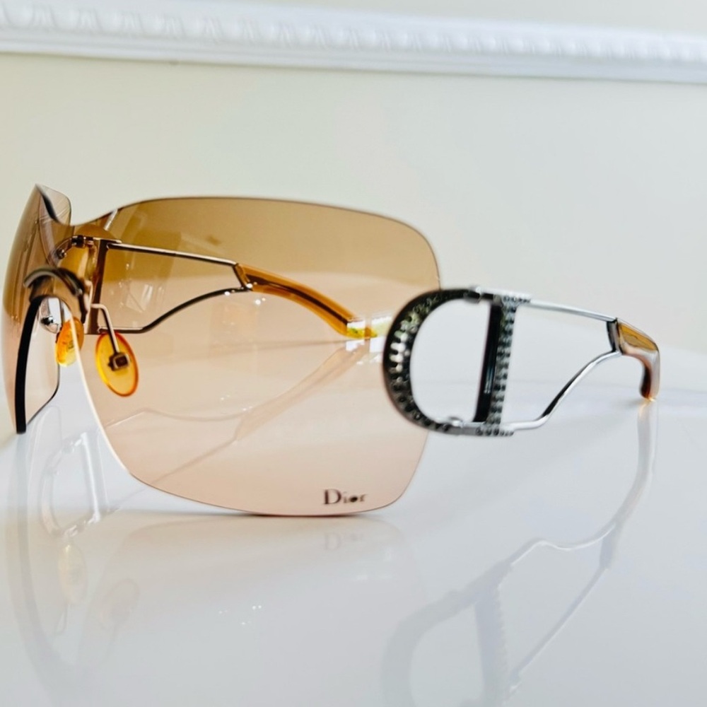 RARE 🧚🏻‍♀️ Vintage Dior Rimless Diorly 1 light brown sunglasses. - Picture 4 of 5